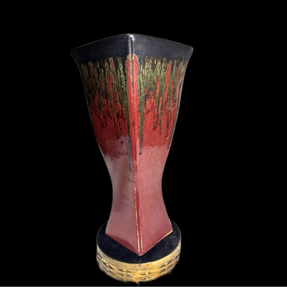 Bombay Red and Black Ceramic Vase